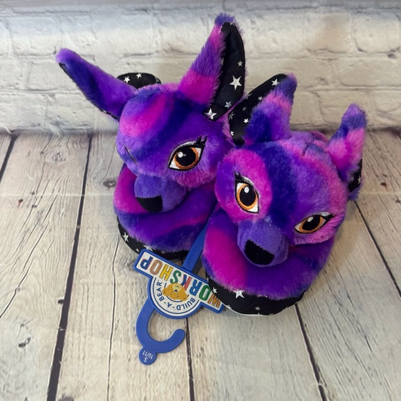 Build A Bear Workshop Purple Bats Toddler Slippers - Picture 1 of 4